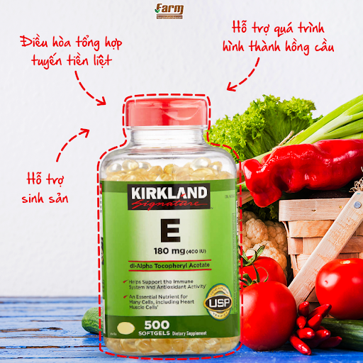 Vitamin E Mỹ Kirkland Signature giúp đẹp da, tóc, làm chậm quá trình lão hóa, chậm nhăn da, tốt cho tim mạch, hỗ trợ sức khỏe sinh sản- OZ Slim Store