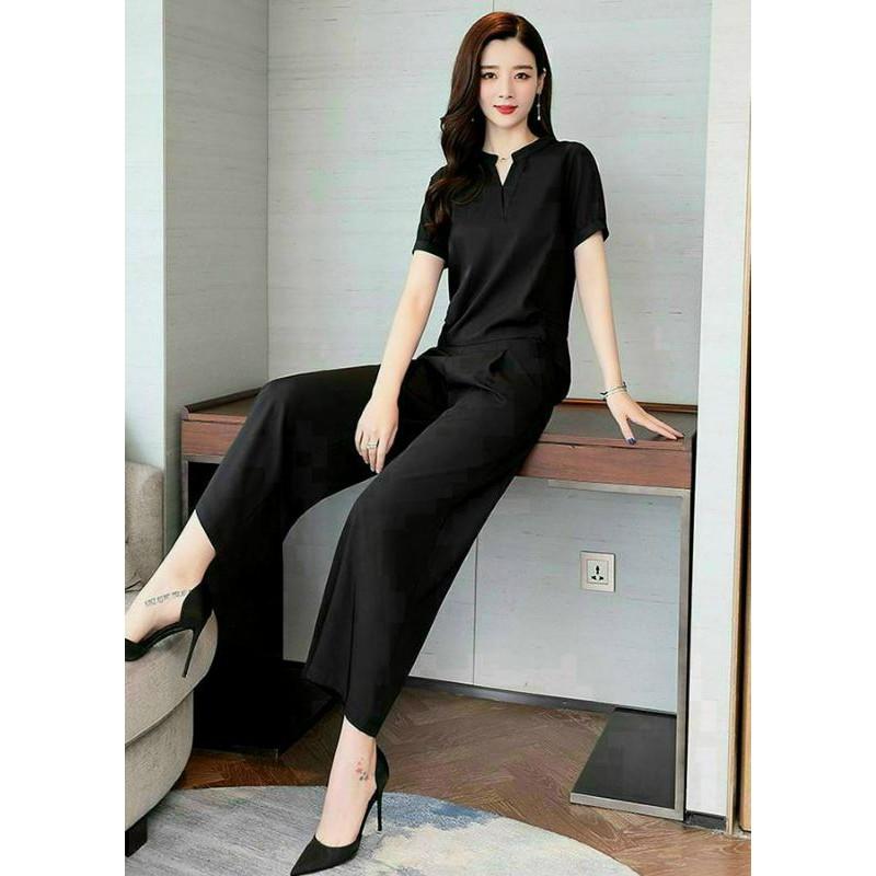 SET ÁO NHÚN EO CÁCH ĐIỆU NÚT SAU + QUẦN ĐÍNH PHỤ KIỆN)
