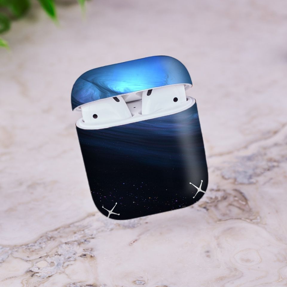 Miếng dán skin chống bẩn cho tai nghe AirPods in hình thiết kế - atk388 (bản không dây 1 và 2)