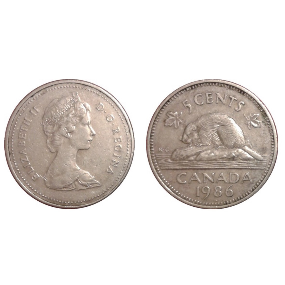 Đồng xu Canada 5 cent nữ hoàng Elizabeth II [MỚI CỨNG]  sưu tầm 21.2 mm