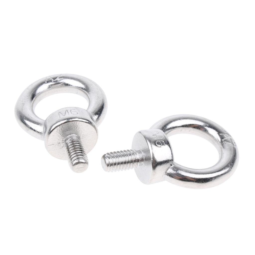 2 Pieces M6 Lifting Eye Bolts, Sturdy - 304 Stainless Steel