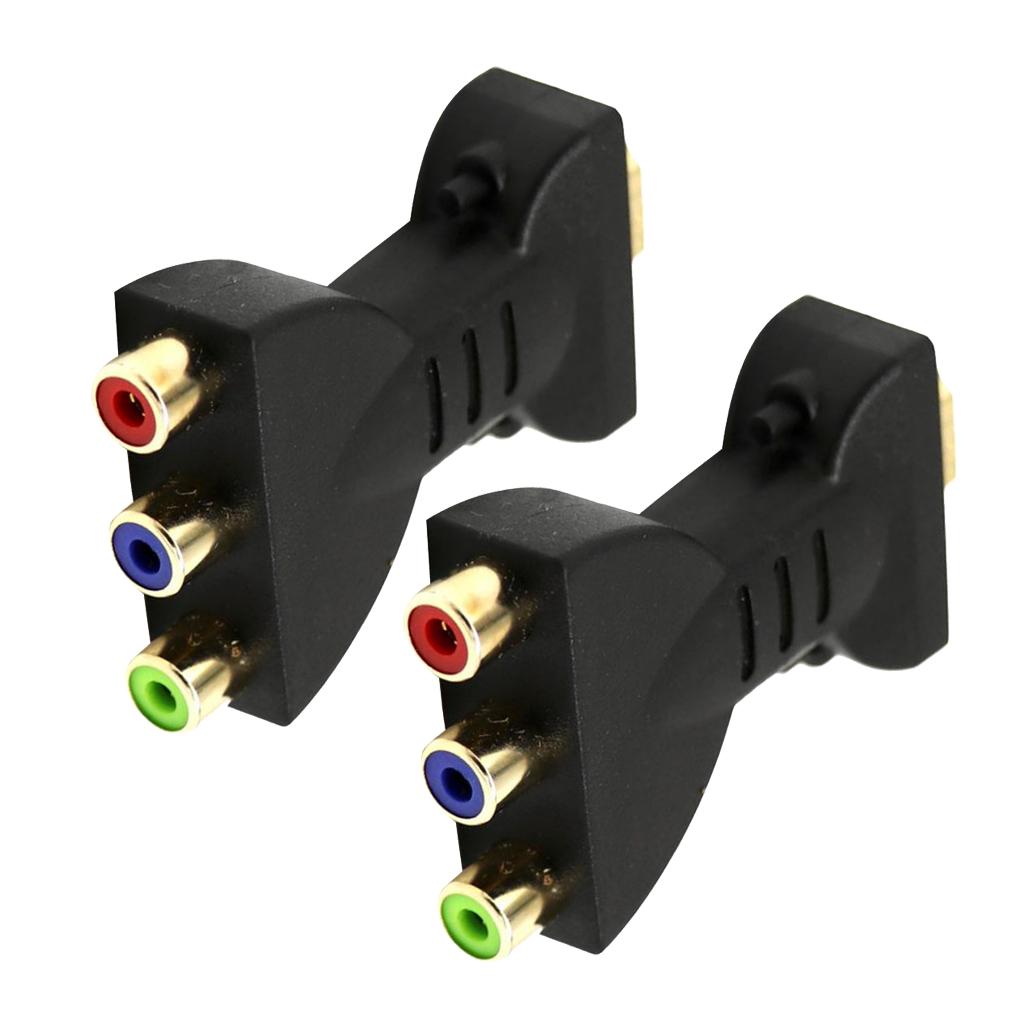 2x Gold-Plated HDMI Male to 3 RCA Video Audio AV RGB Adapter for 1080P HDTV