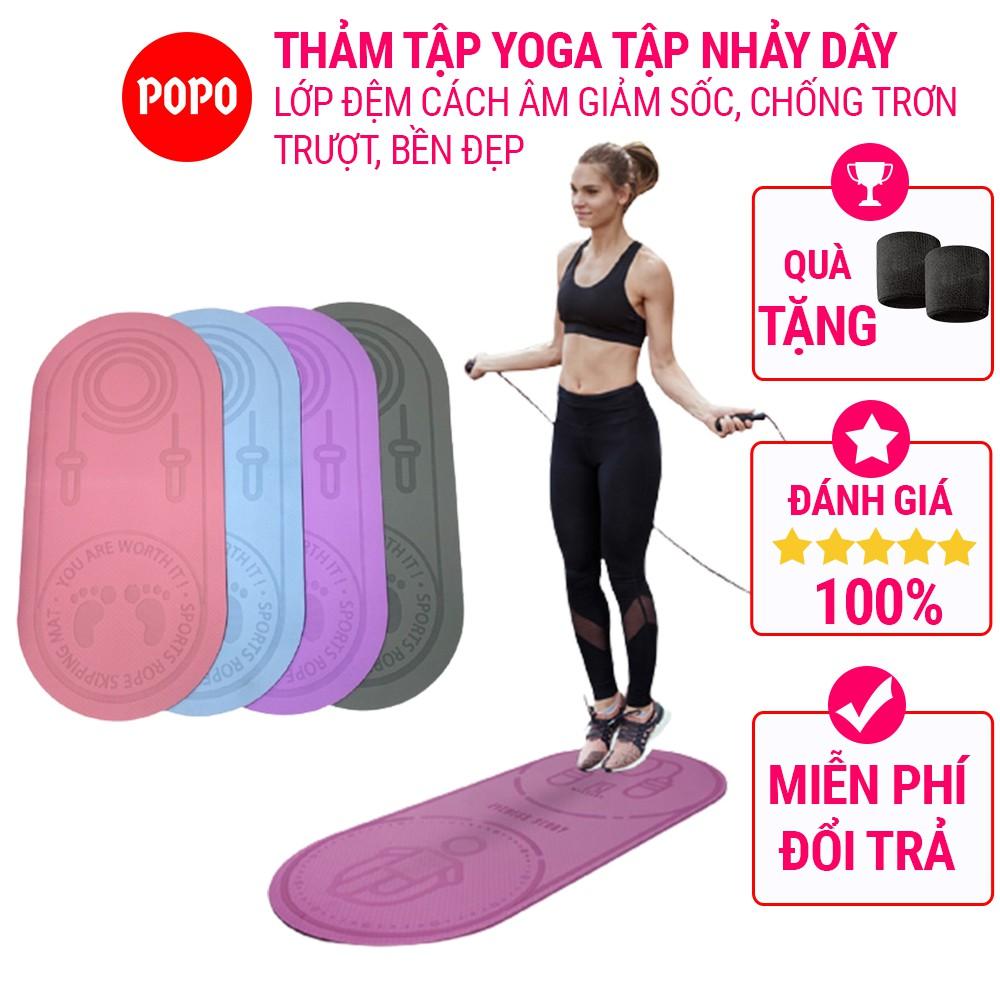 Thảm nhảy dây thảm tập yoga tại nhà chống sốc, cách âm họa tiết đặc biệt, lớp đệm cao cấp, chống trơn trượt POPO YGW43