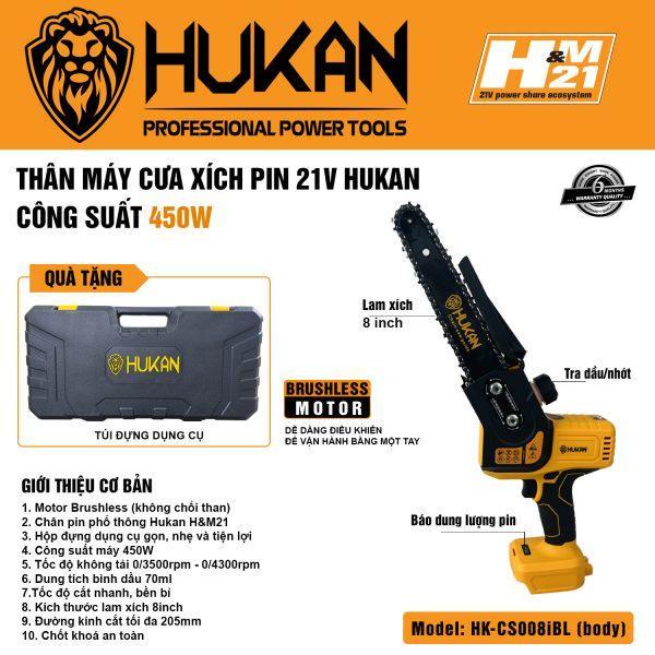 MÁY CƯA XÍCH 450W 8 INCH HK-CS008IBL HUKAN ( 2PIN + 1 SẠC ) - HÀNG CHÍNH HÃNG