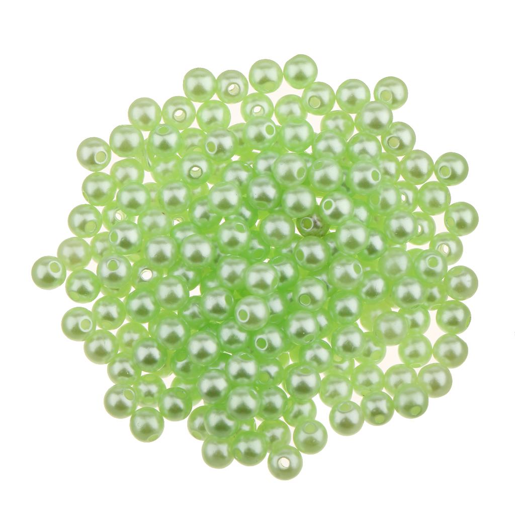 100Pcs 8mm Charm Green Beads Loose Beads Spacer for DIY Beads Jewelry Making
