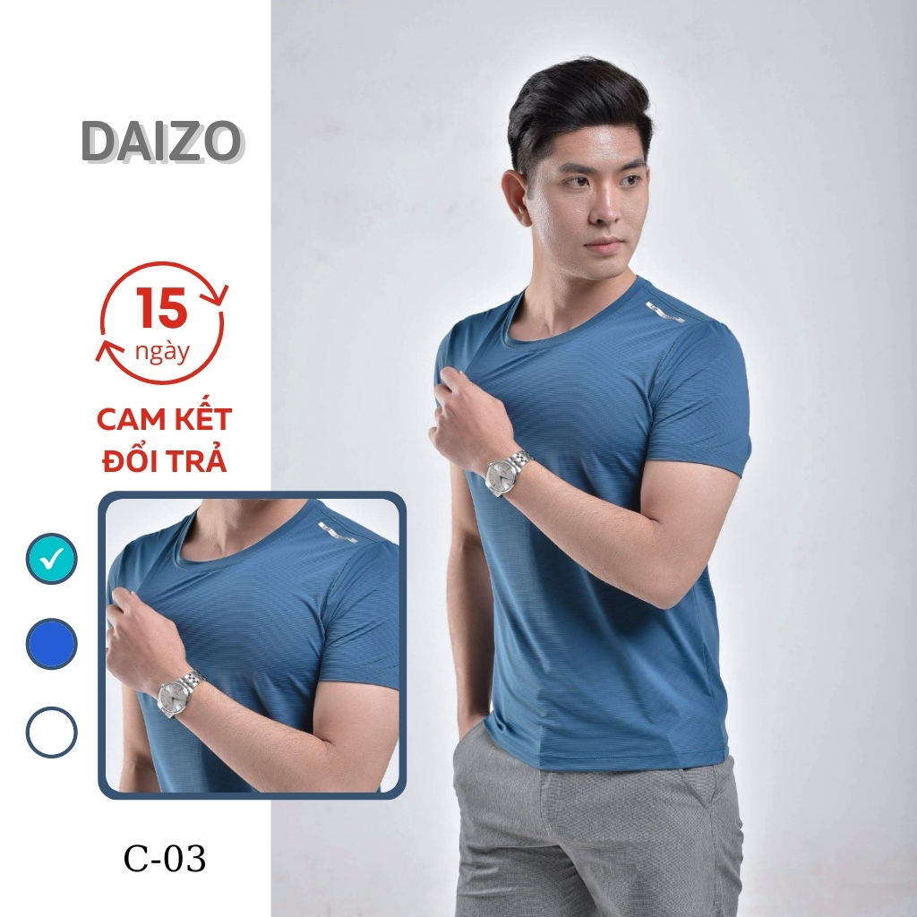 Áo thun nam DIAS Xanh chất liệu cotton mát lạnh, áo T-shirt form SlimFit C-03
