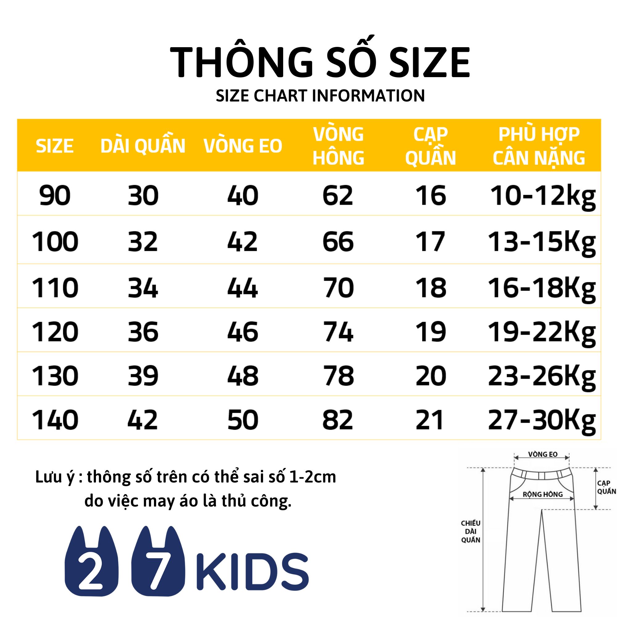 Quần short bé trai 27Kids Quần đùi thể thao nam 100% Cotton cho trẻ từ 2-10 tuổi BSPS2