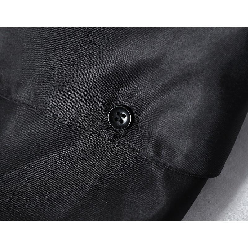 Áo Sơ Mi Nam Tay Ngắn Dáng Rộng Màu Trơn Thời Trang