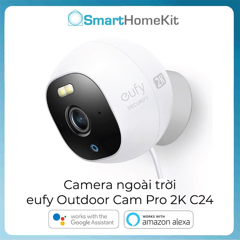 Camera ngoài trời eufy Outdoor Cam Pro 2K E220 chống nước IP67 có đèn chiếu đêm - Hàng Chính Hãng
