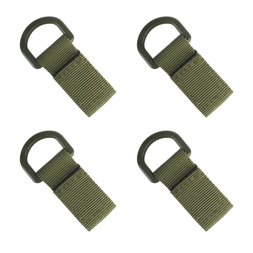 4 Pieces Nylon Molle Hanging Belt Carabiner Hook Webbing Buckle Strap Clip Backpack