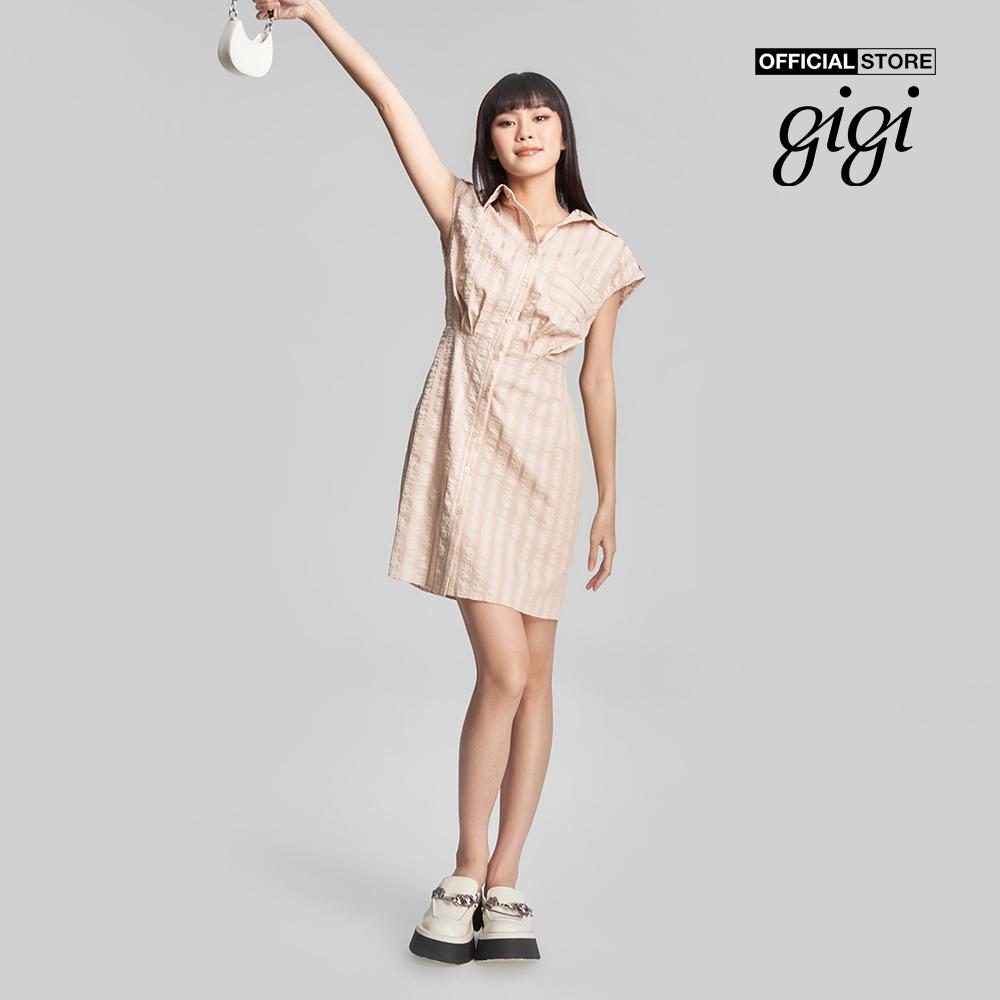 GIGI - Đầm sơ mi tay ngắn năng động G2107D231120-12