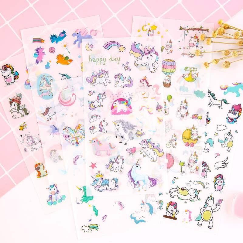 SET STICKER 6 miếng cute siêu rẻ. Combo 6 Miếng Dán Trang Trí