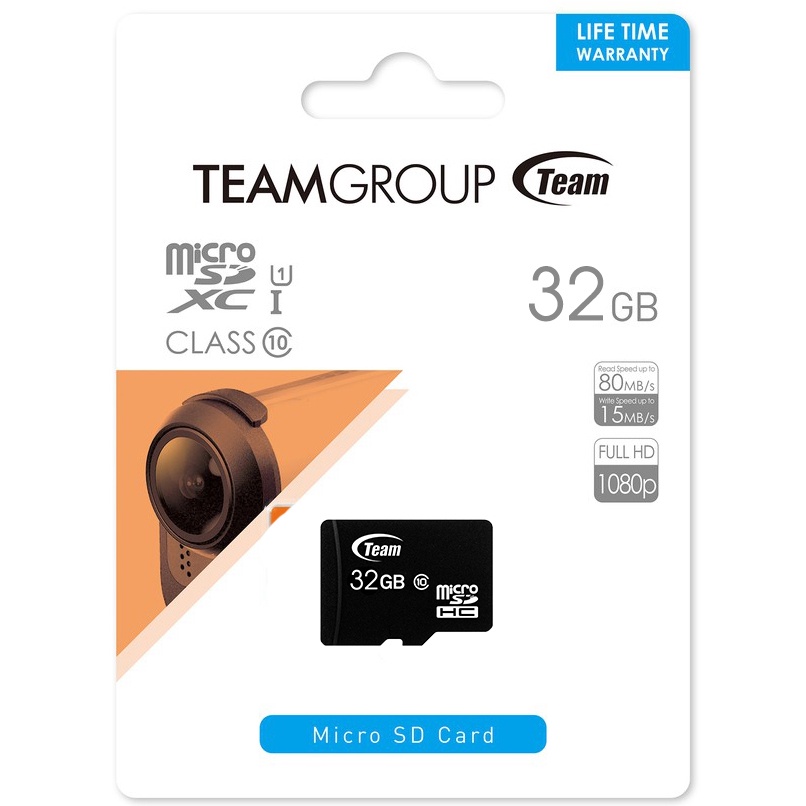 Thẻ Nhớ microSDXC Team 32GB 500x up to 100MB/s class 10 UHS-I - Hàng Chính Hãng