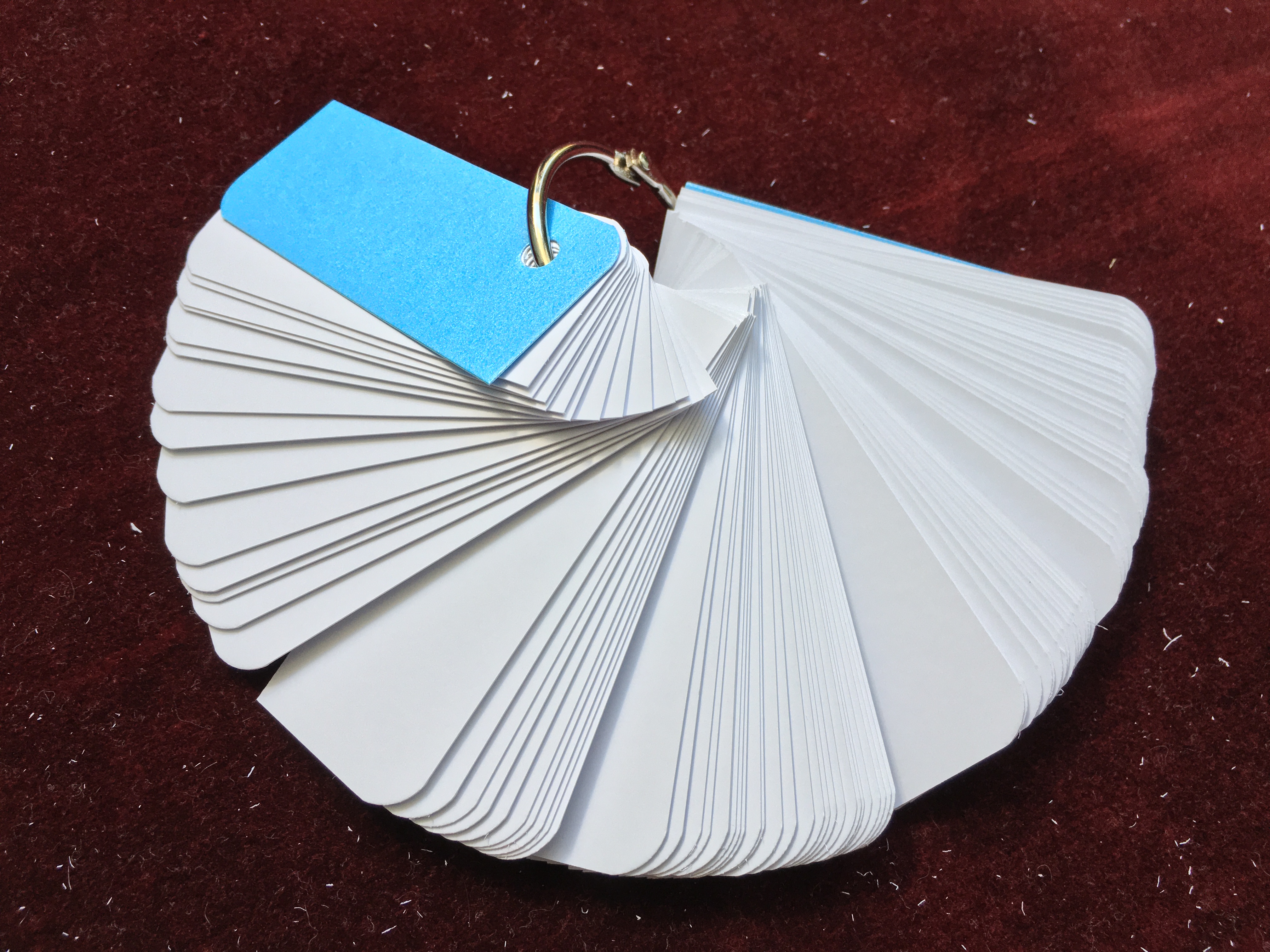Bộ thẻ trắng 100 thẻ flashcard siêu dày3x8 định lượng ivory 350gsm//bristol 350gsm tặng kèm khoen 4cm và bìa ánh kim dùng để ghi chú, học từ vựng và các công thức cần ghi nhớ (giấy giao ngẫu nhiên ivory hoặc bristol)