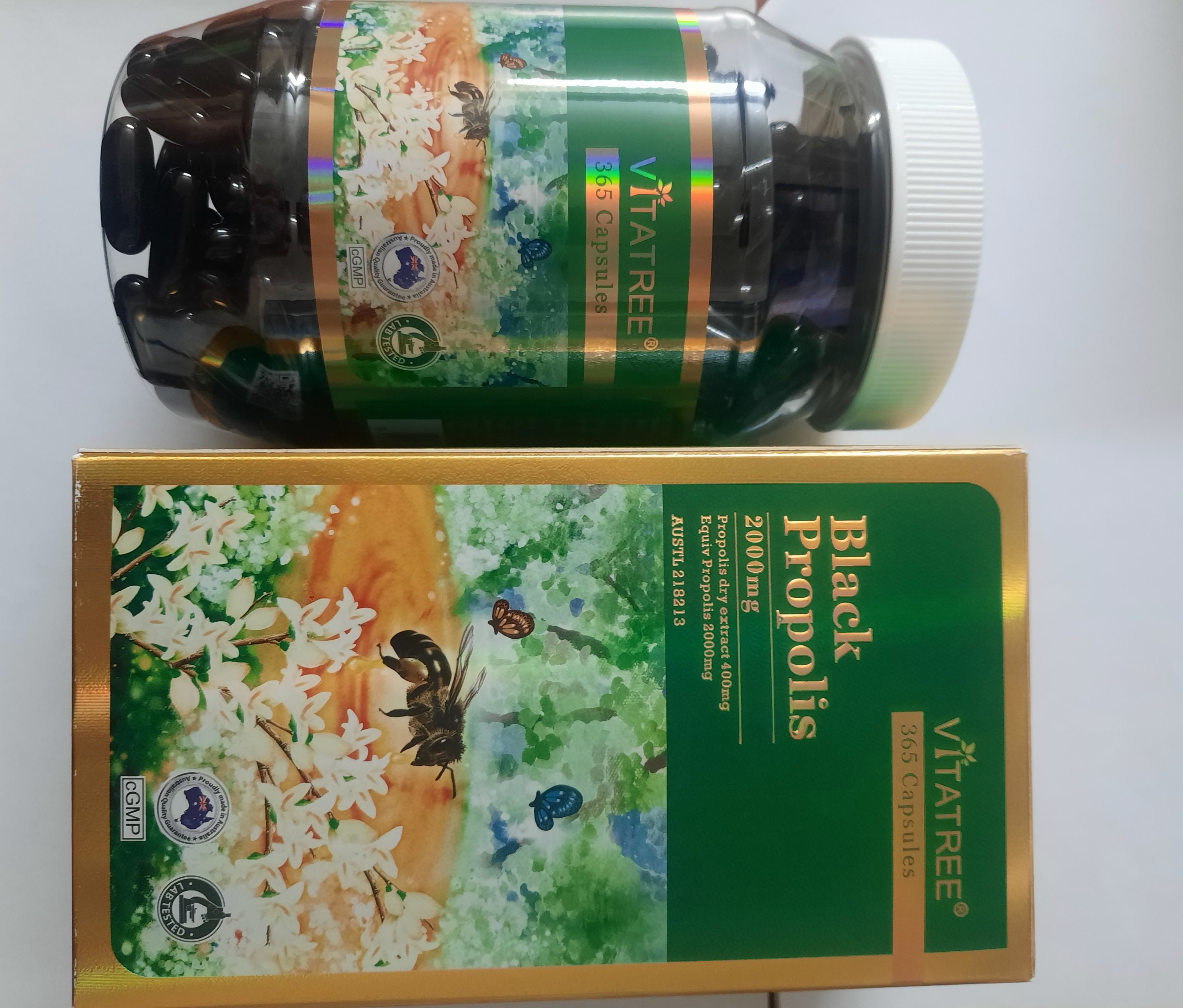 Viên uống Keo ong đen Vitatree Black Propolis 2000mg, hộp 365 vien, nhập khẩu Úc