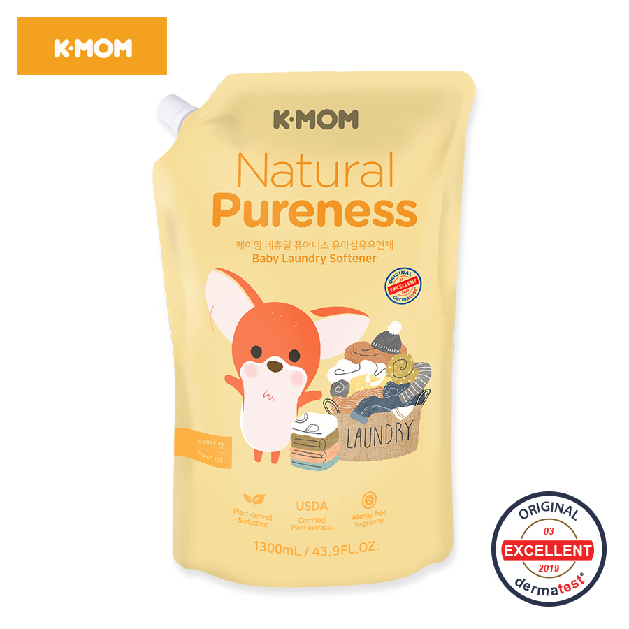 Nước Xả Quần Áo Sơ Sinh Hữu Cơ K-mom KM13124 - Túi 1300ml Xanh 