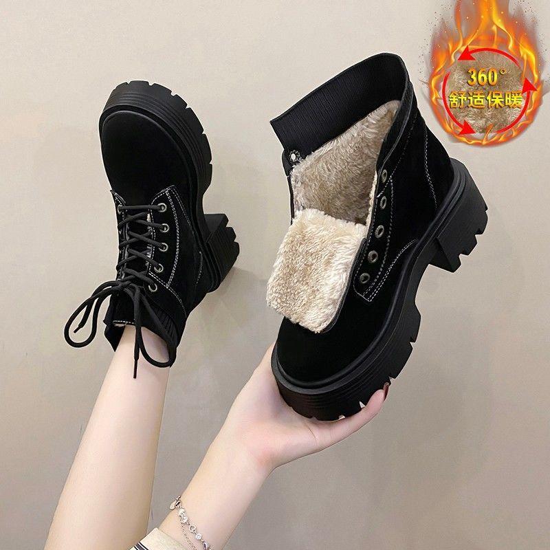 Giày Bốt Martin Lót Lông Cừu Dày Dặn Phong Cách Thời Trang Mới 2022