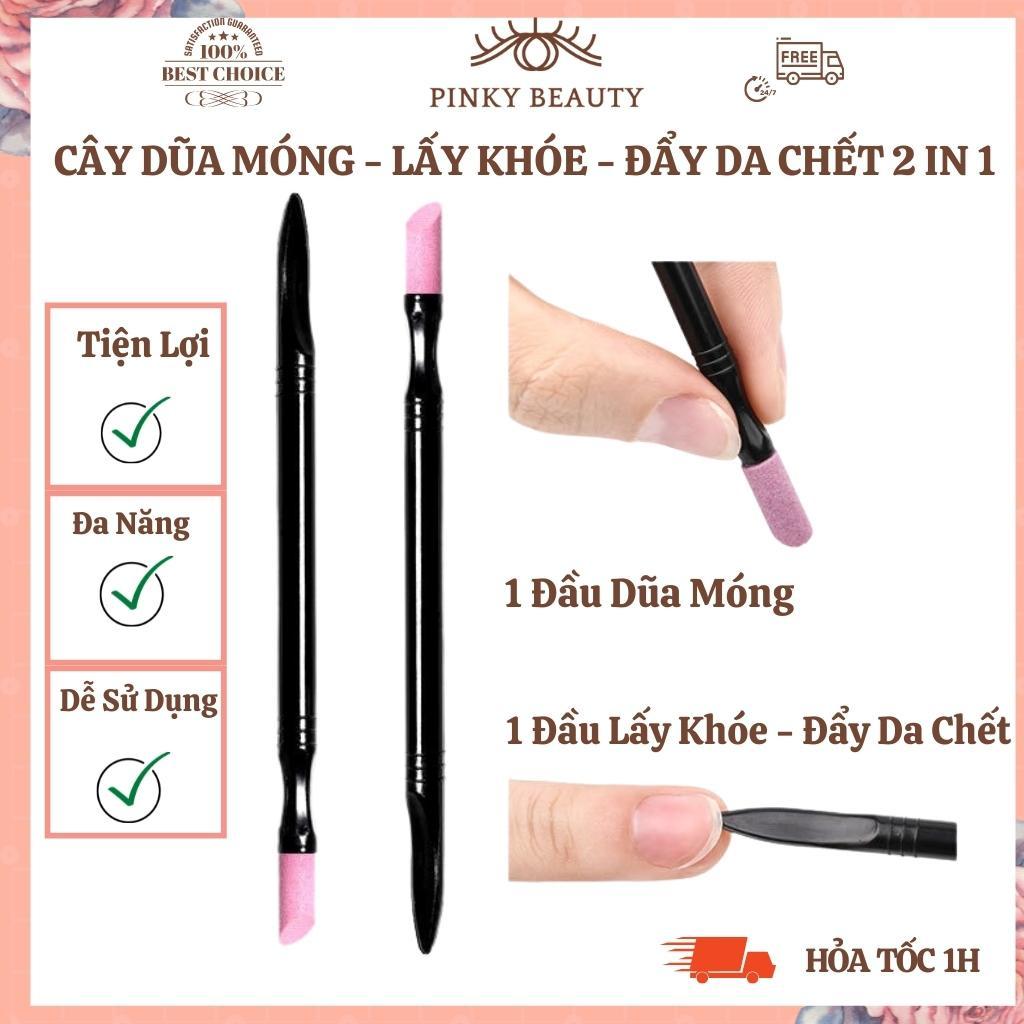 Dụng Cụ Dũa Móng Tay Tiện Lợi 2 Trong 1 - Cây Dũa Móng Lấy Khóe Đẩy Da Chết Pinky Beauty Đa Năng, Dễ Sử Dụng