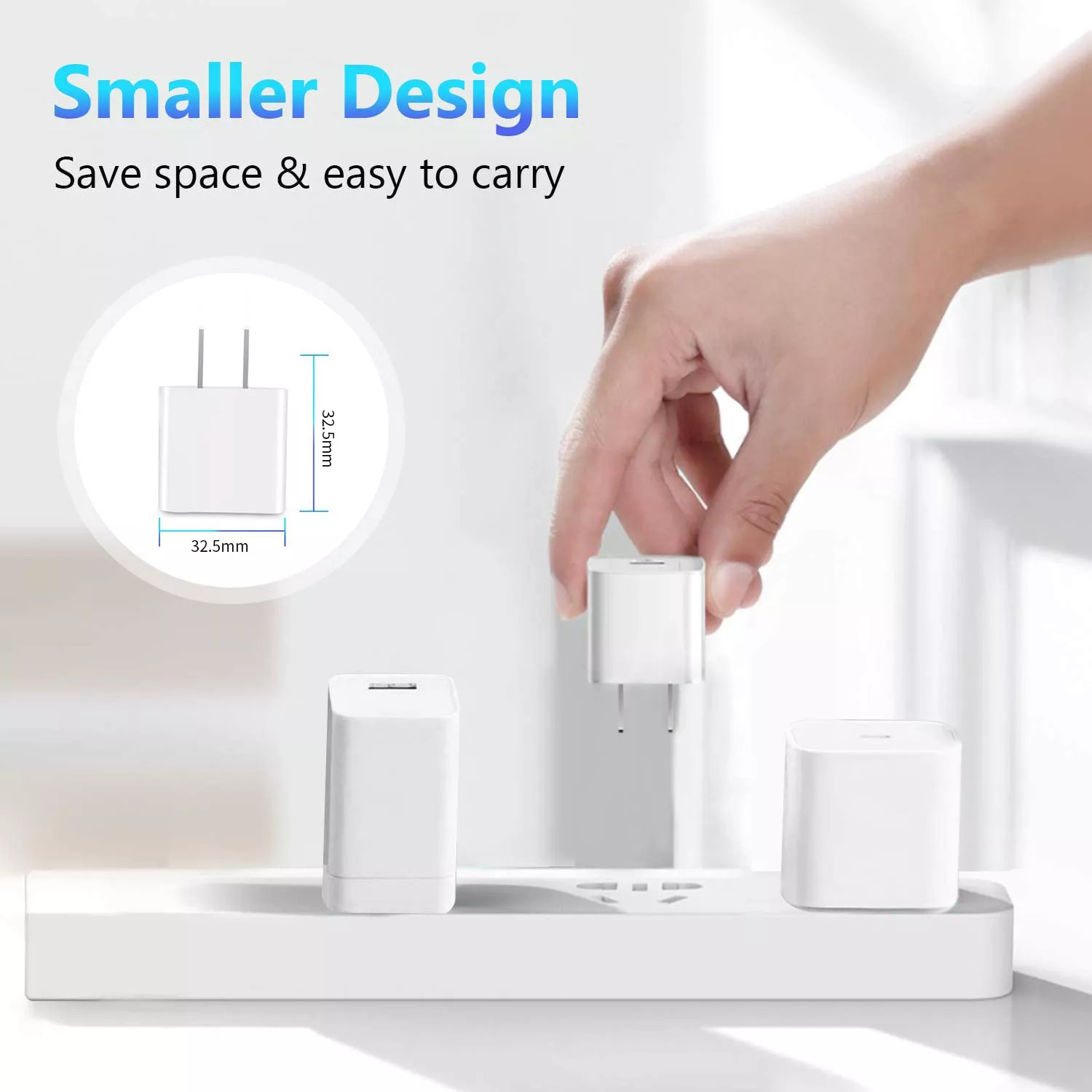 Củ Sạc CAPARIES PD MINI 20W 1 cổng USB-C tương thích PD - PDMINI20W - Hỗ trợ sạc nhanh 20W cho iPhone 8 trở lên và các dòng điện thoại dùng USB-C - Hàng Chính Hãng