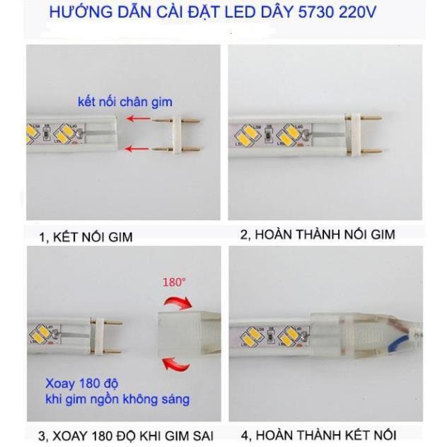 Dây Led hắt trần 2 hàng bóng 2835 cho trần thạch cao màu trắng, vàng, xanh, đỏ, quấn cây ngoài trời (Đơn giá 1 mét)