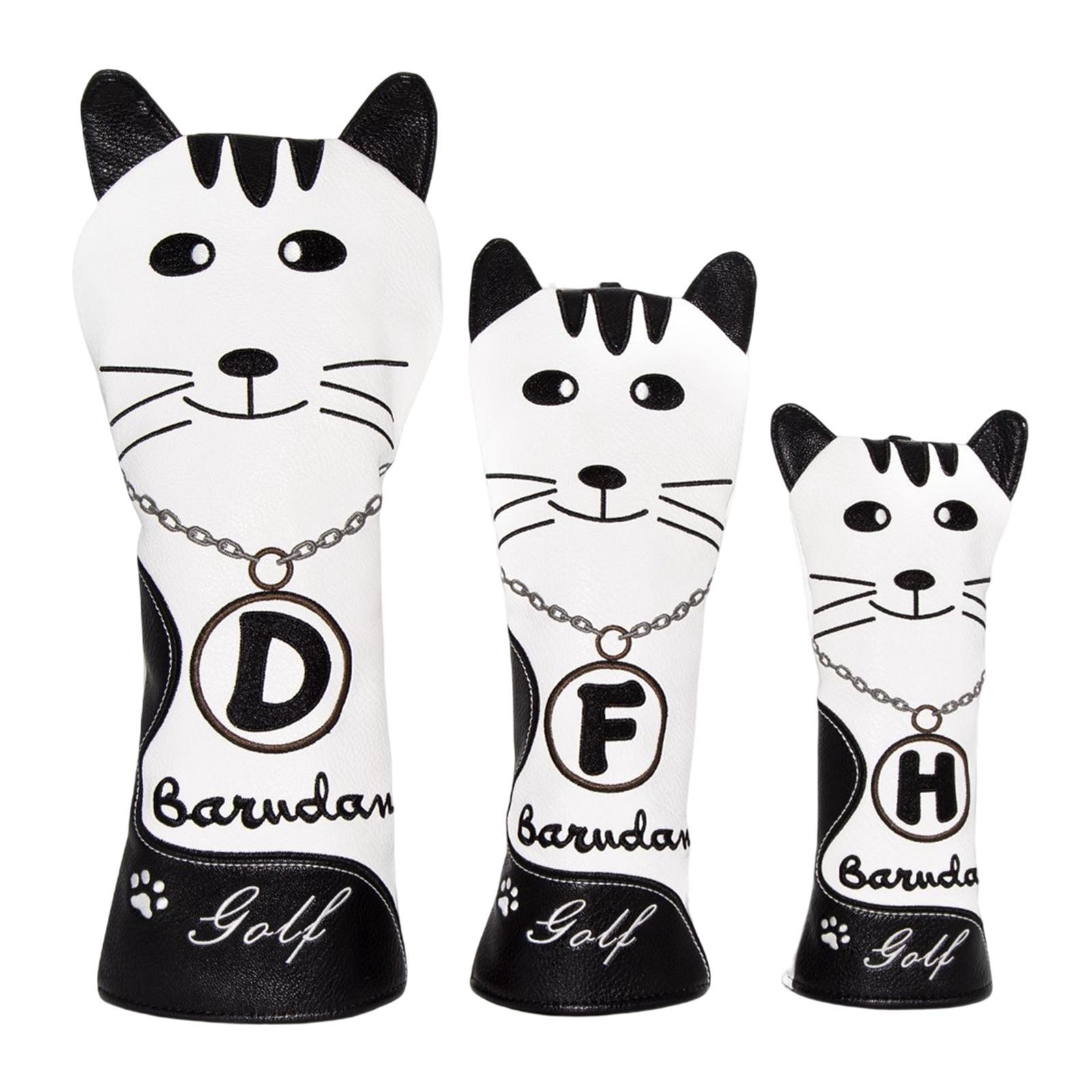 3Pcs/Set Golf Club Head Covers Waterproof Leather with No. Tags Golf Woods Headcovers