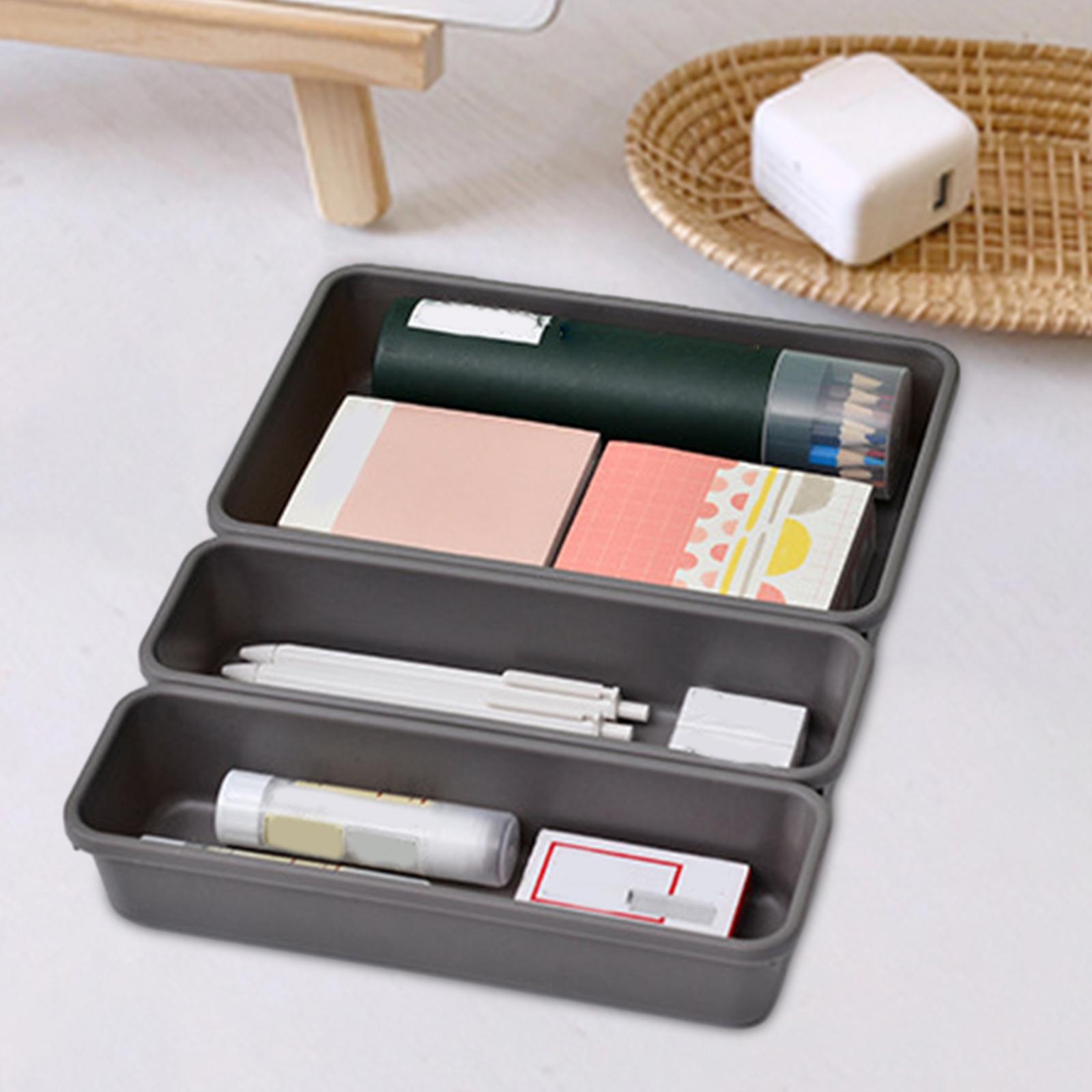 8 Pieces Drawer Organizer Tray Desk Stationery Storage Box for Study Bedroom