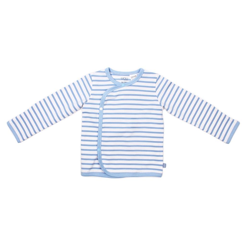 Bộ dài tay cài lệch kẻ xanh