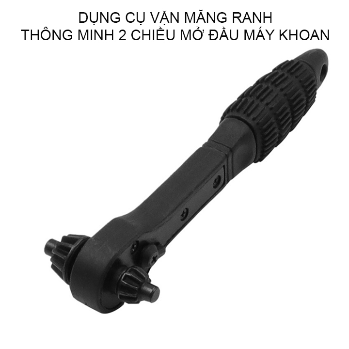 Tay vặn măng ranh 2 chiều mở đầu máy khoan, với 2 đầu D12.7mm và D17.5mm