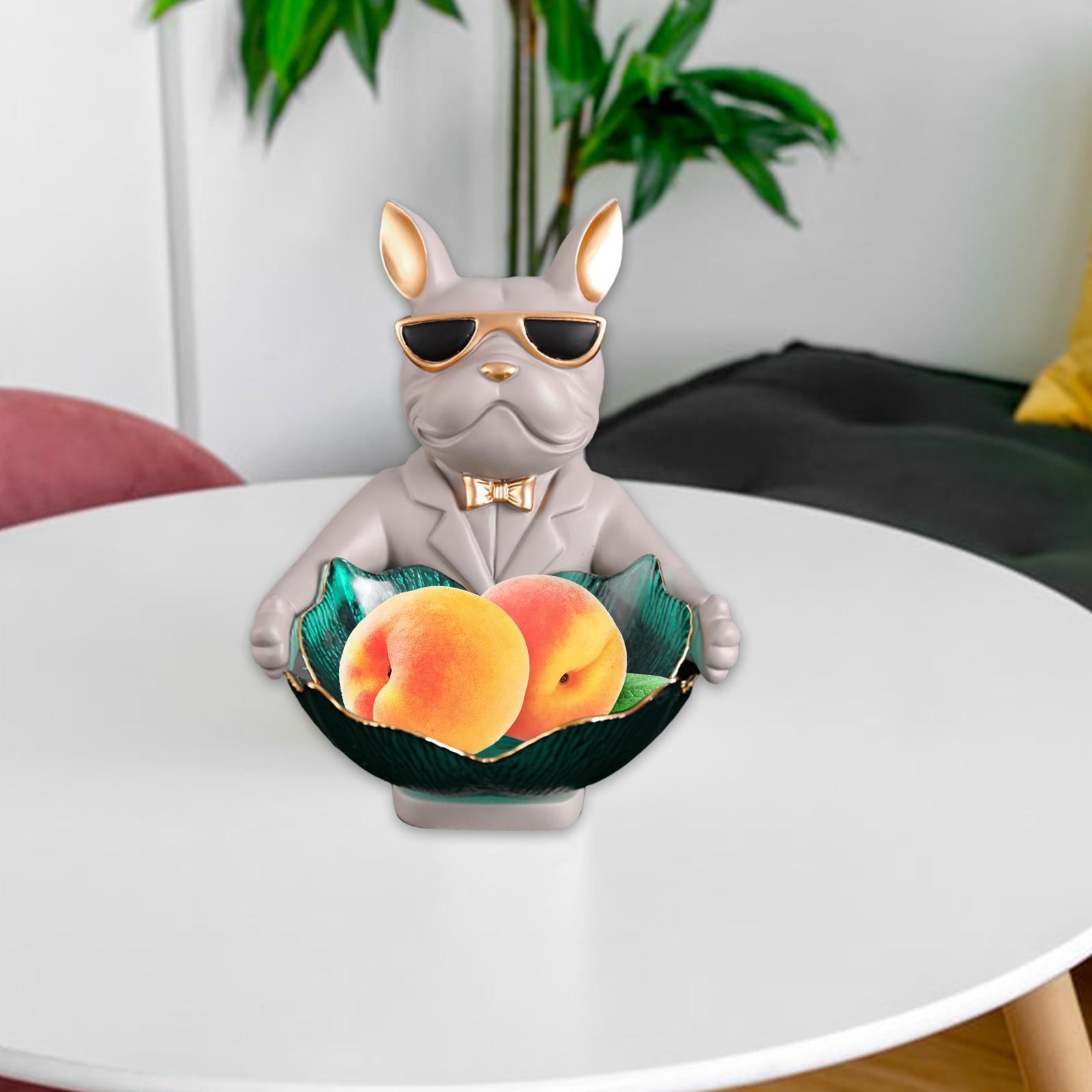 Adorable Dog Figurine Storage Snacks Chocolate Holder Home Decoration