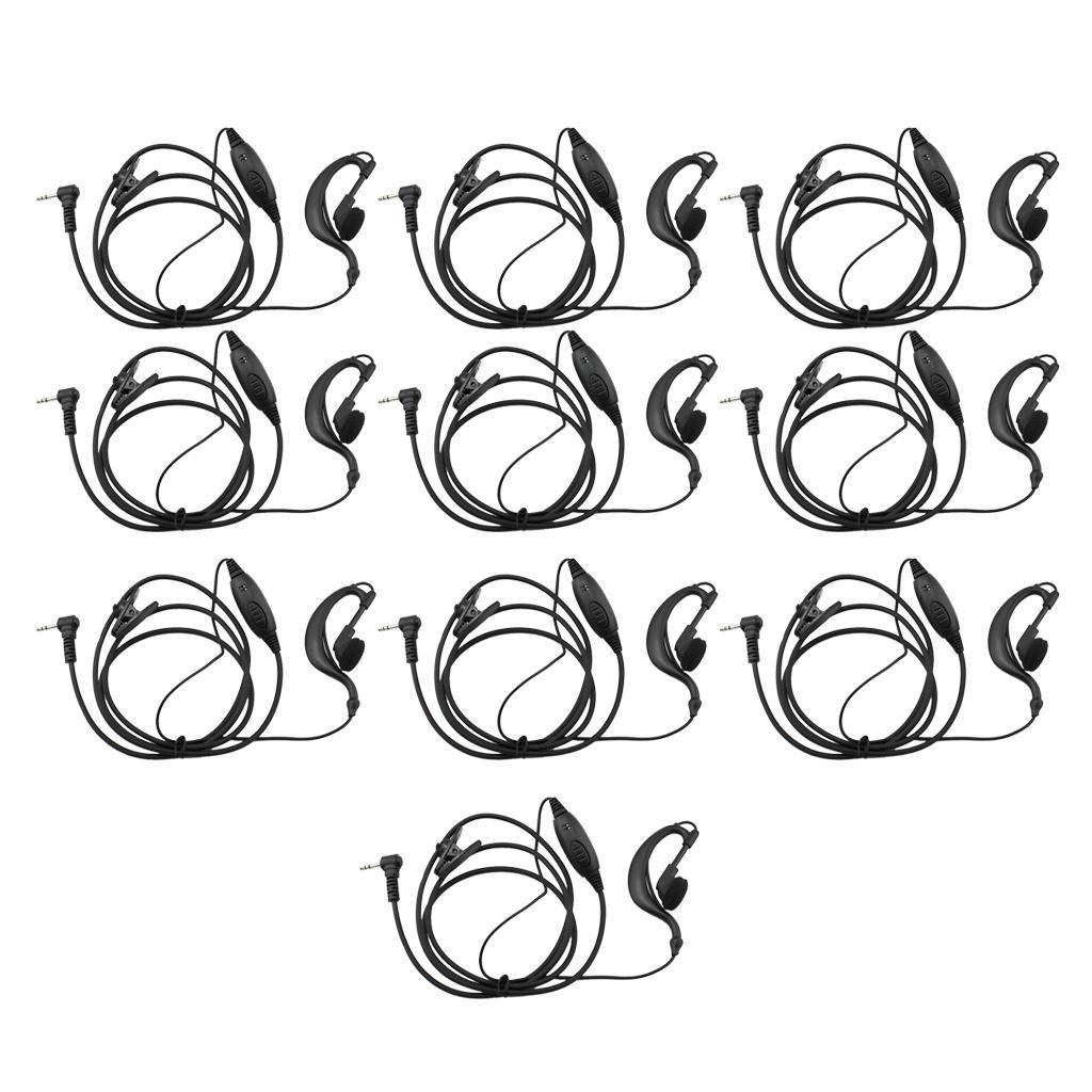 10x 1 Pin G Shape Clip-Ear Ear Hook Earpiece Headset PTT Mic for