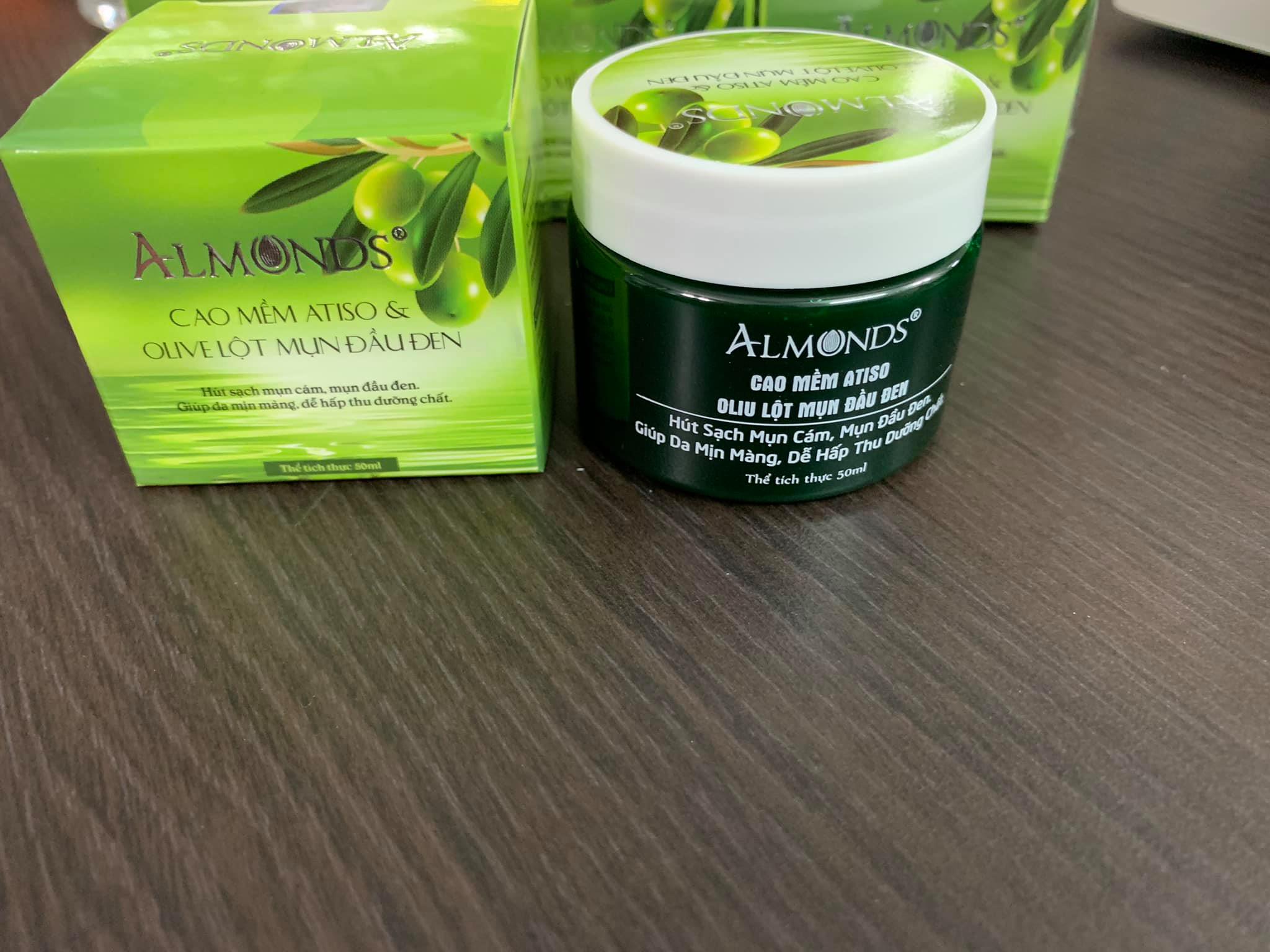 Cao mềm atiso và olive lột mụn đầu đen Almonds 50ml