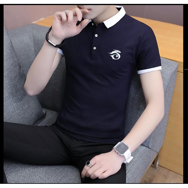 ÁO THUN NAM NGẮN TAY CỔ SƠ MI CAO CẤP ATN02-XANH ĐEN