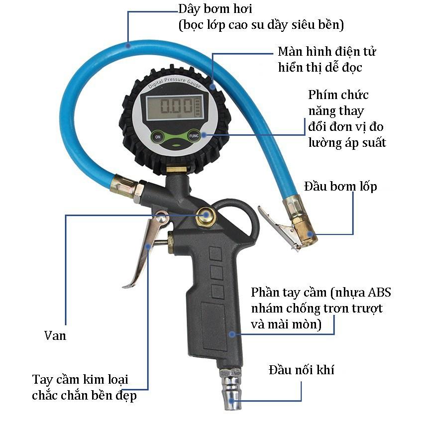 Bơm lốp điện tử , tay bơm lốp điện tử xe máy , ô tô