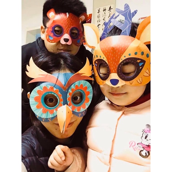 Đồ Chơi Stem Mặt Nạ Giấy Hình Động Vật 3D Animal Paper Masks Mideer, Đồ Chơi Giáo Dục Cho Bé