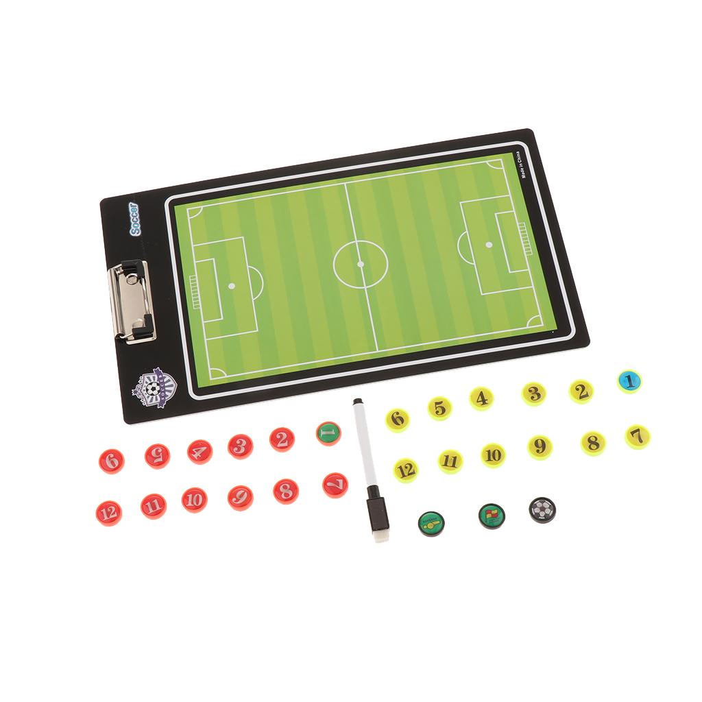 Double Sided Coaching Board Portable Althetic Game Training Strategy Clip Boards Include Marker Pen & Chess