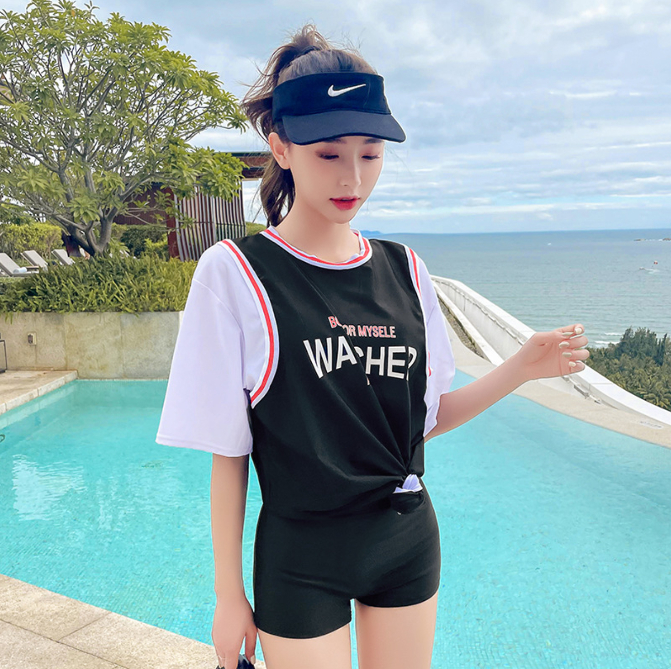 Bộ đồ bơi bikini nữ 2 mảnh kèm áo khoác đi tắm biển, đi tập yoga, đi tập gym phong cách Hàn Quốc hot trend - B14