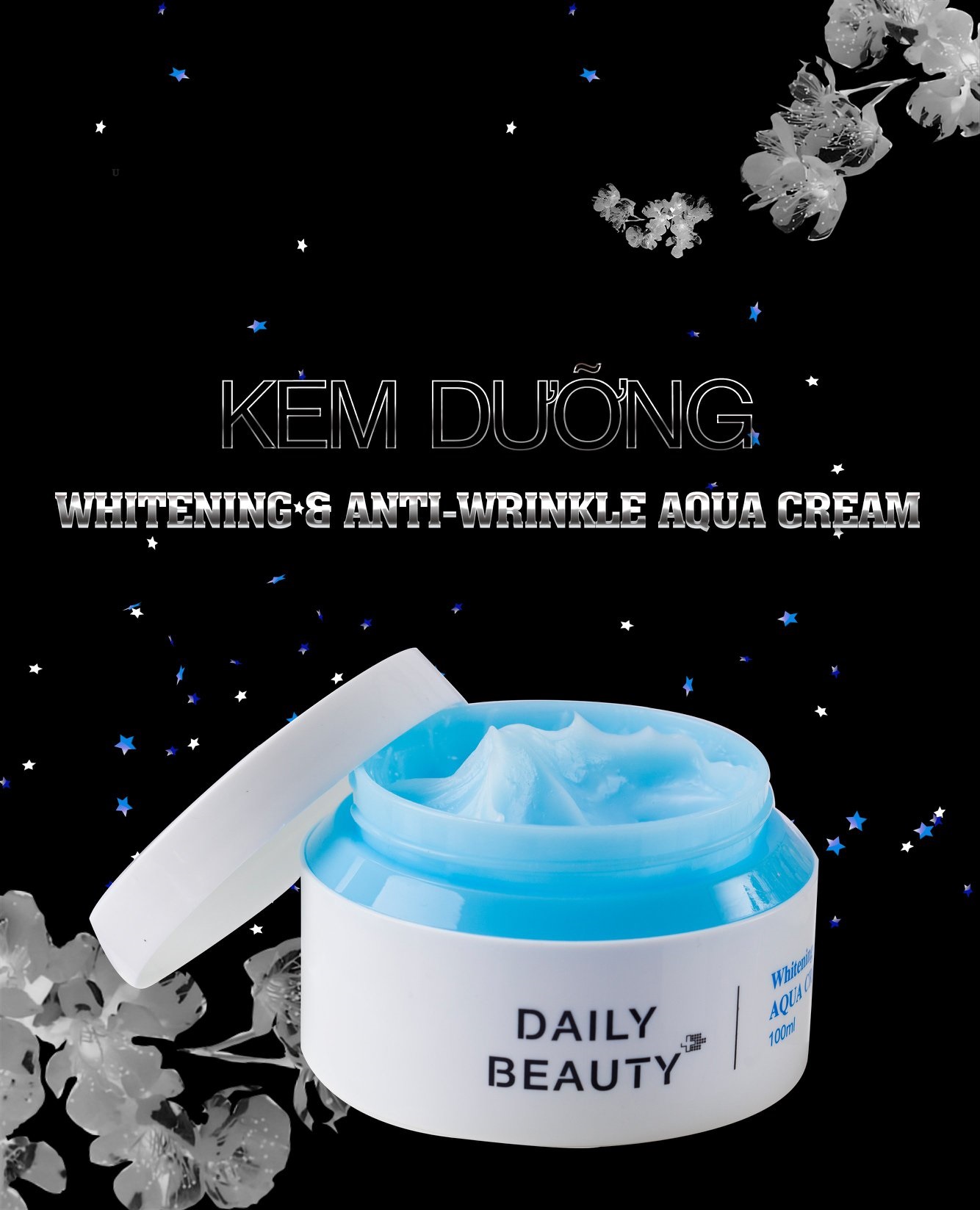 Combo 7 hộp Kem dưỡng Daily Beauty Intensive Anti-WrinKle Aqua Cream sản phẩm cấp nước cho da dầu nhập khẩu chính ngạch Hàn Quốc