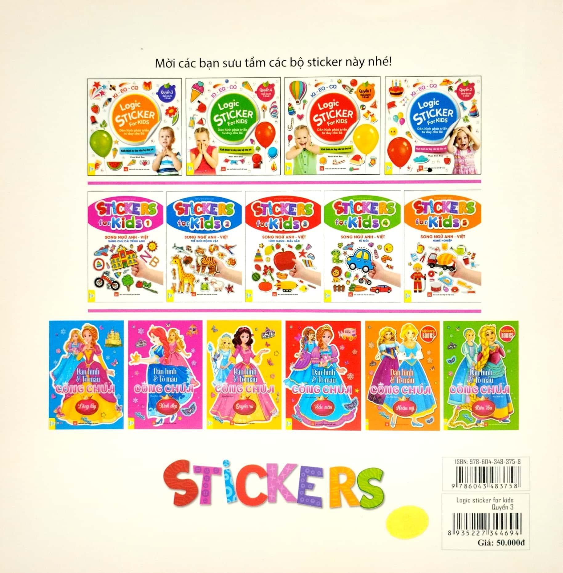 Logic Sticker For Kids - Dán Hình Phát Triển Tư Duy Cho Bé - Quyển 3