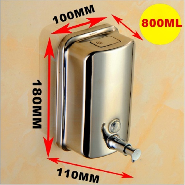 Bình đựng xà phòng nước rửa tay nhấn treo tường inox siêu bền 800ml