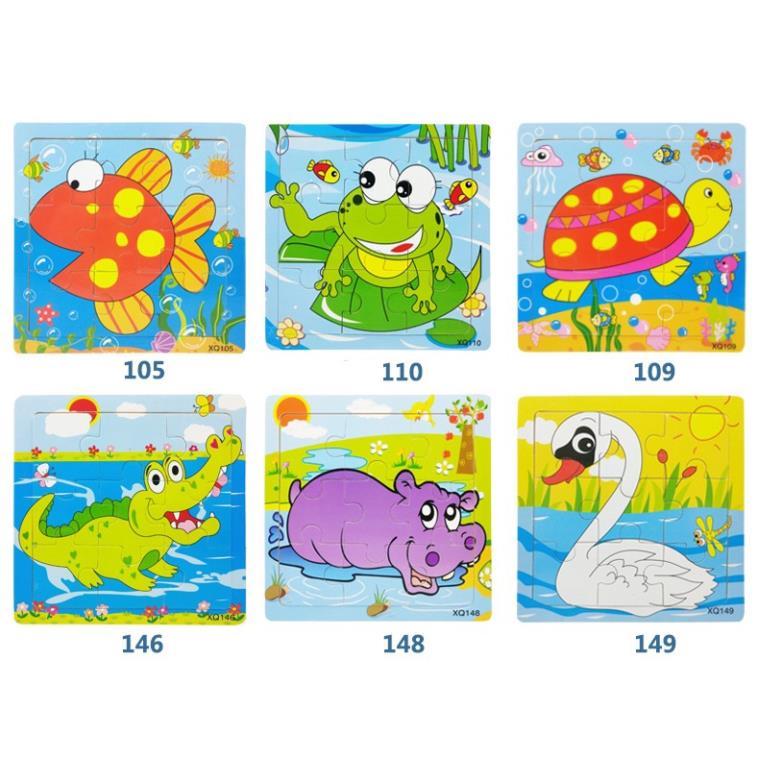 Đồ chơi tranh ghép hình gỗ puzzle 9 mảnh 15*15cm - Bộ ghép hình - Tranh xếp hình