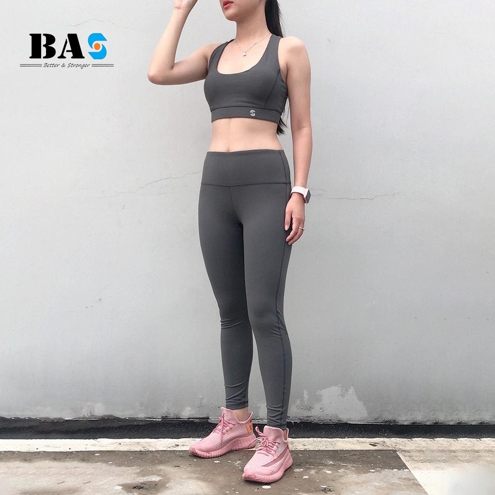 Set đồ tập gym yoga aerobic bra xoắn lưng cá tính phối legging nâng mông - S40023