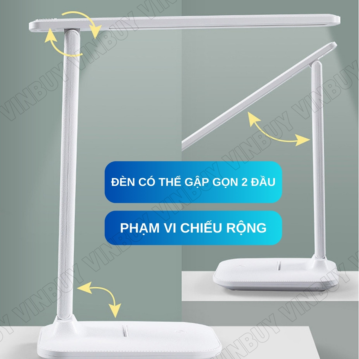 Đèn Đọc Sách Cao Cấp - Đèn Bàn Làm Việc Sang Trọng - Đèn Ngủ - Đèn Trang Trí - Có Thể Gập Hai Chỗ – 03 Chế Độ Ánh Sáng Vàng Bảo Vệ Mắt Chống Cận Pin Sạc - Hàng Chính Hãng - VinBuy