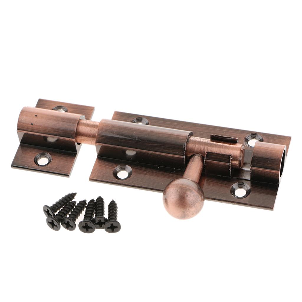 Door Slide Catch Lock Bolt Latch Barrel for Home Gate Security 4inch Copper