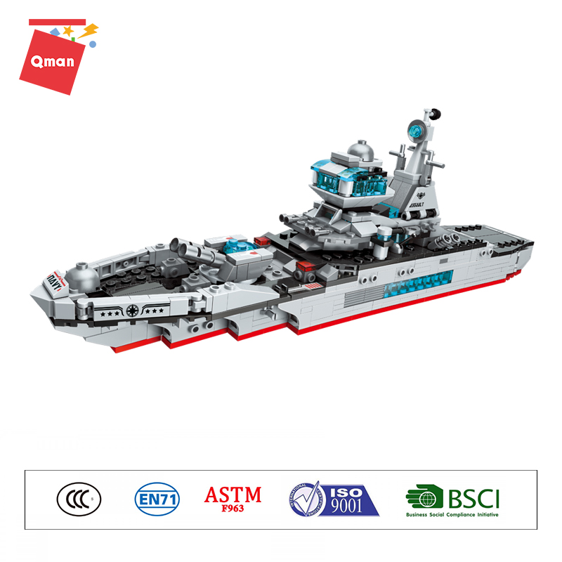 Đồ chơi lắp ghép, xếp hình tàu quân sự tuần tra trên biển Qman 1411