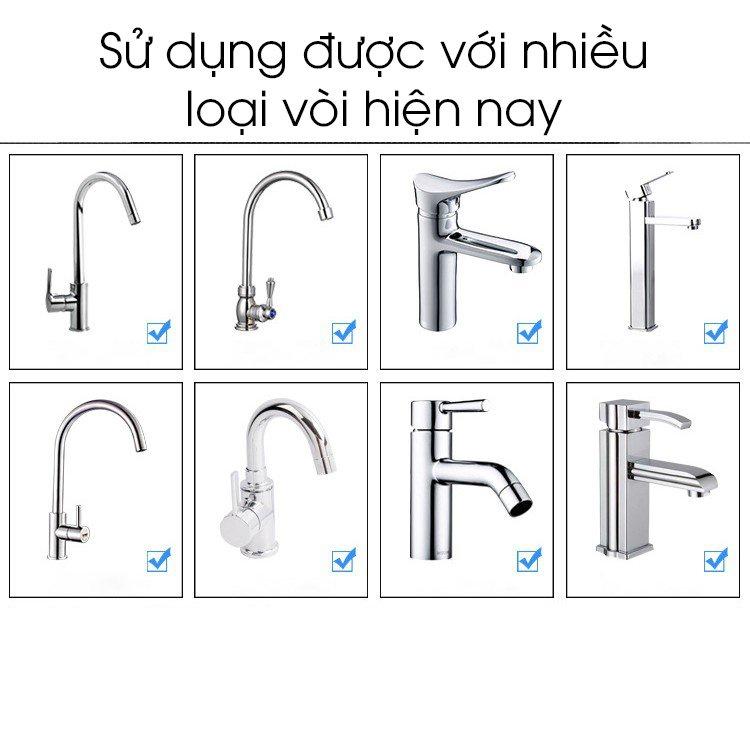 Đầu gắn vòi nước có led báo nóng lạnh ấm tự động phát sáng không cần sử dụng pin tiện lợi cho phòng tắm hoặc nhà bếp.