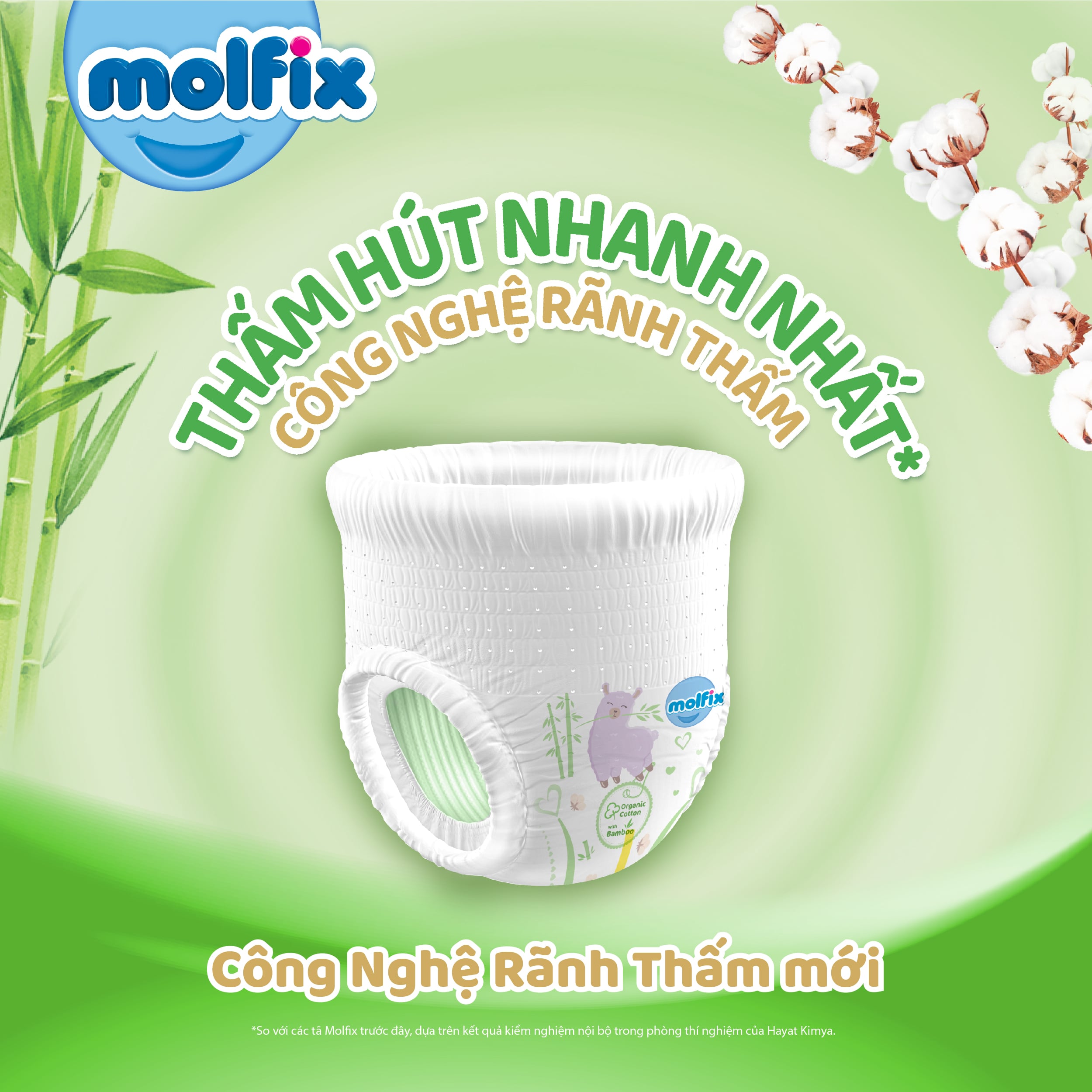 Tã/bỉm quần Molfix Thiên nhiên Jumbo L - Gói 36+6 miếng