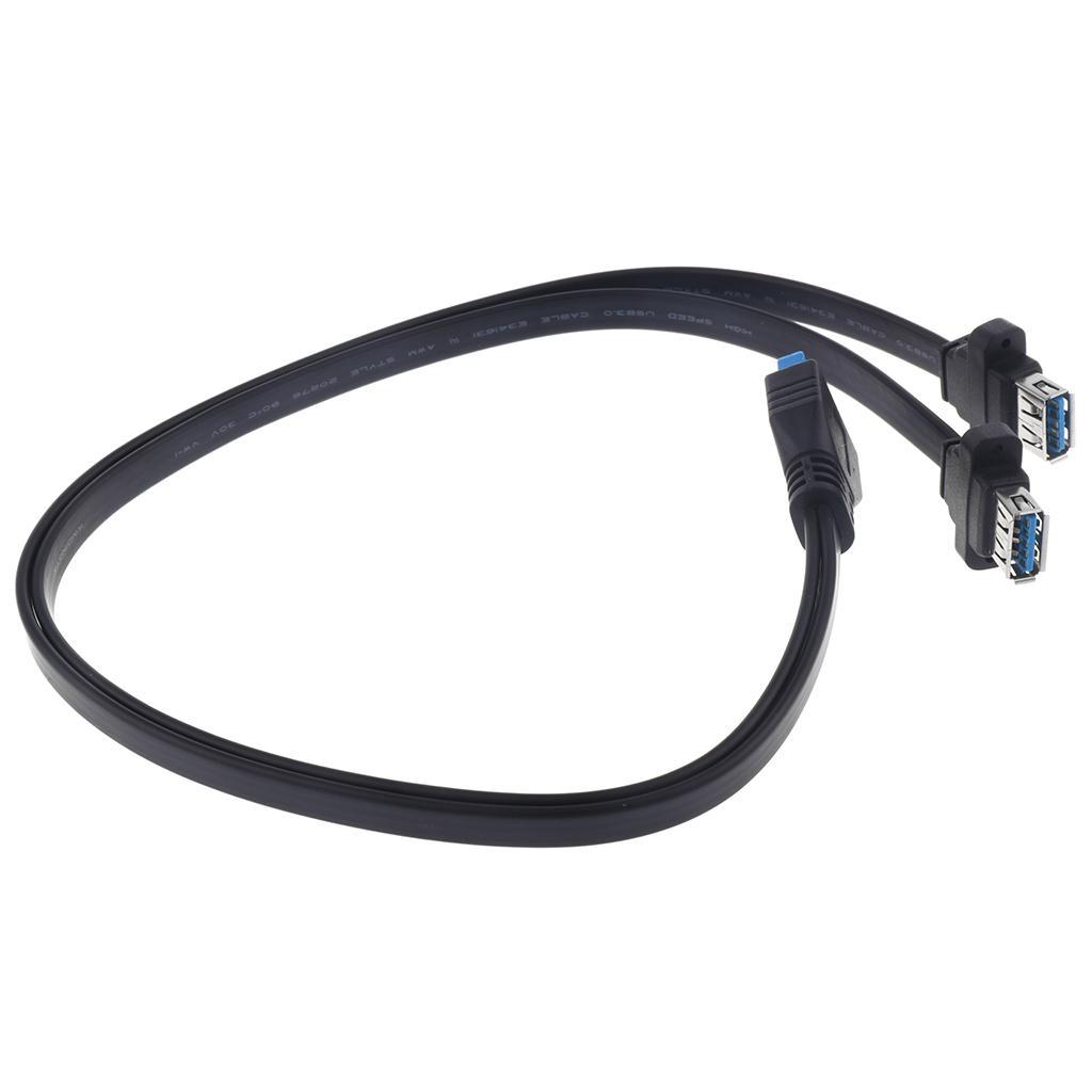 2Ports Dual USB 3.0 Type A Female to 20Pin Header Motherboard Adapter Cable