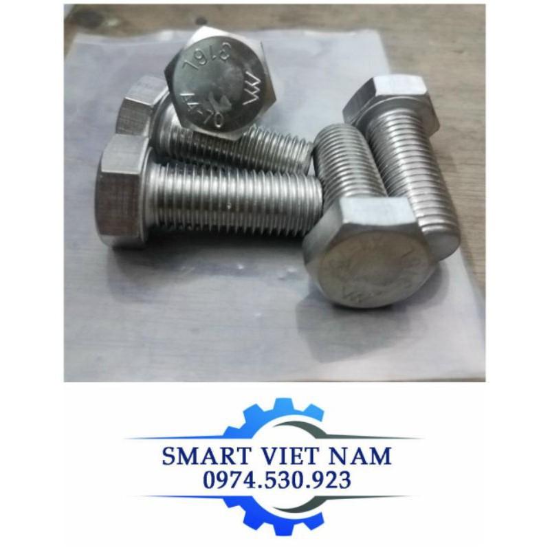 Bulong inox LGN inox 201 M8 ren suốt Combo 50 Chiếc