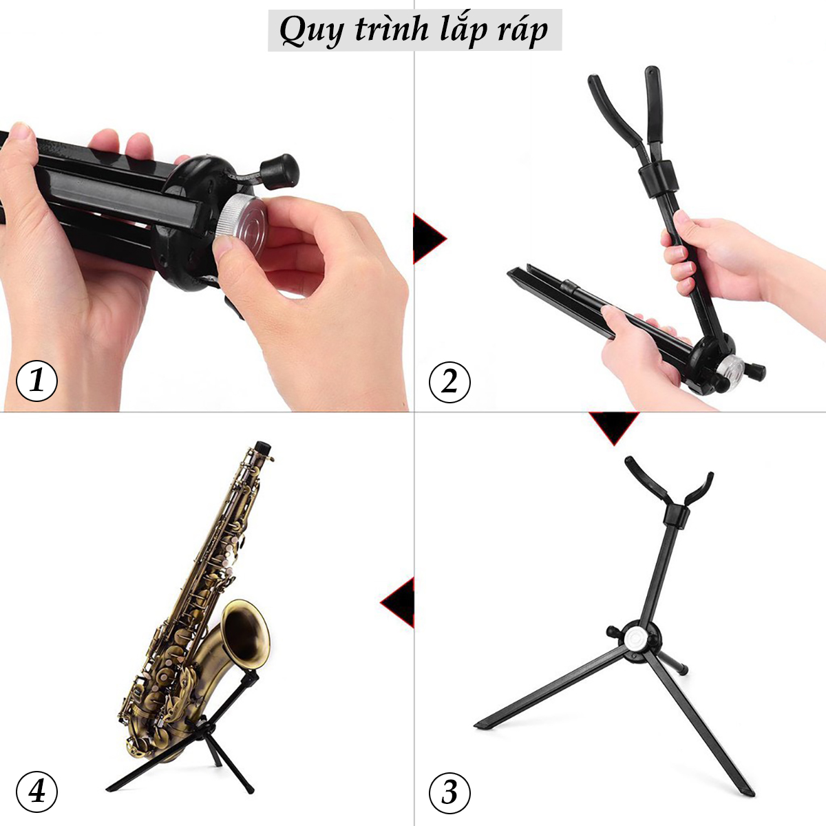 Giá Đỡ Kèn, Chân Kèn Saxophone Cao Cấp Có Thể Gấp Gọn Tiện Dụng