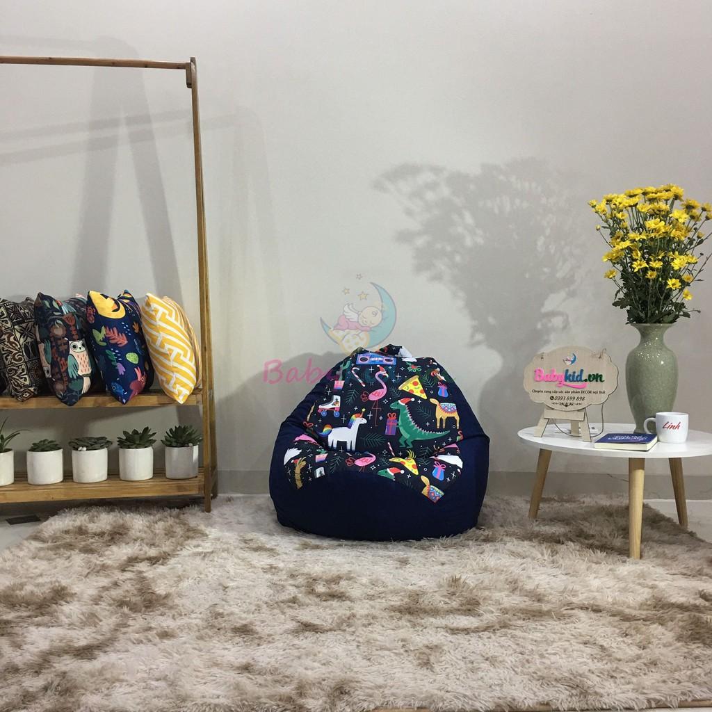 Ghế hạt xốp, size S, giao màu ngẫu nhiên, chất thô hàn mềm mát mix màu, 60x90cm